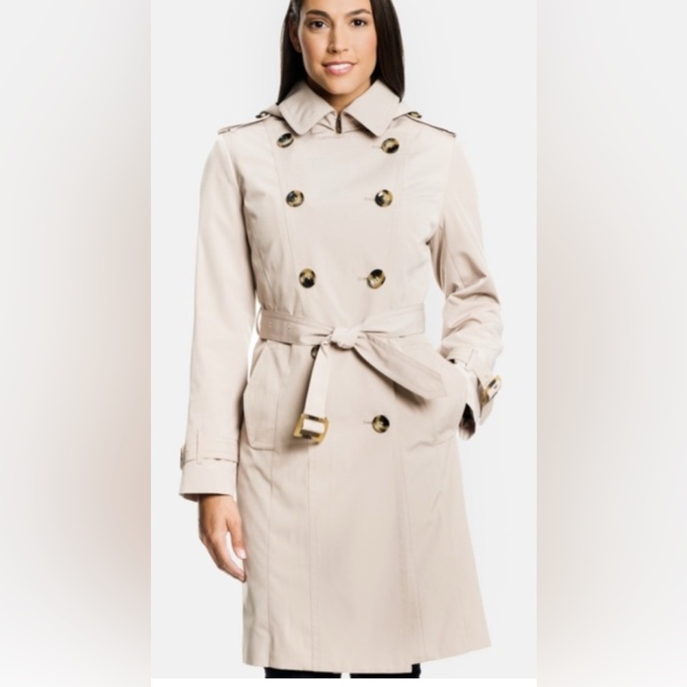 London Fog Beige Double-Breasted Trench Coat